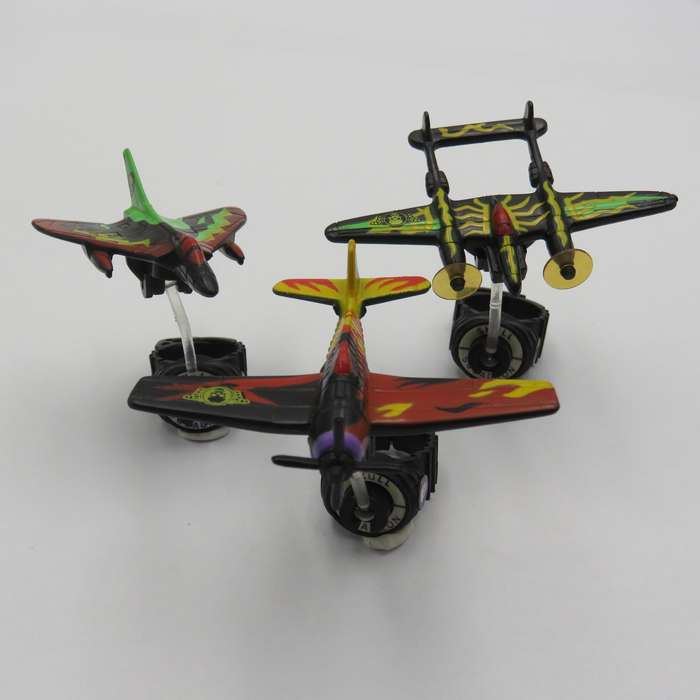 Set of 3 Vintage Matchbox Ring Raiders skull squadron jet planes