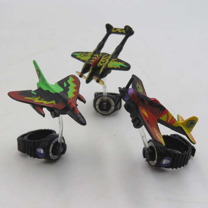 Set of 3 Vintage Matchbox Ring Raiders skull squadron jet planes