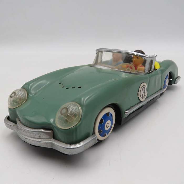 Vintage Chinese MF-763 tinplate friction sports car toy
