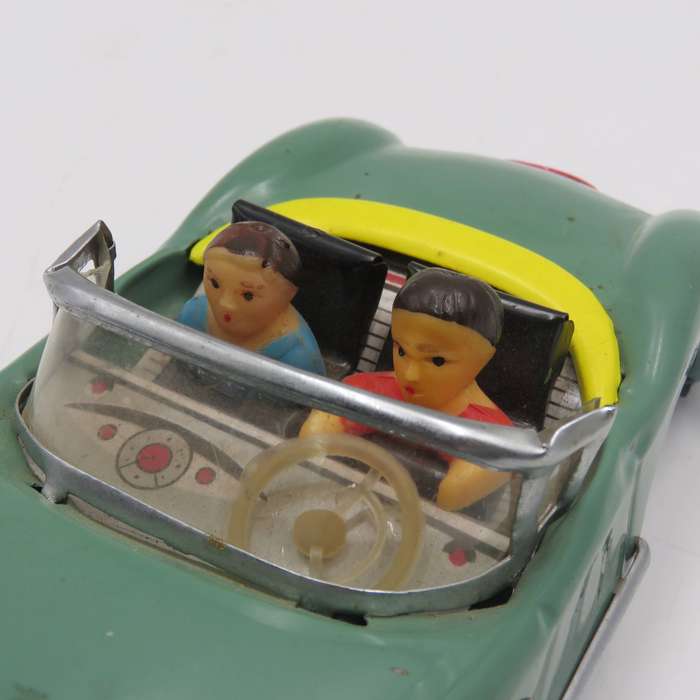 Vintage Chinese MF-763 tinplate friction sports car toy