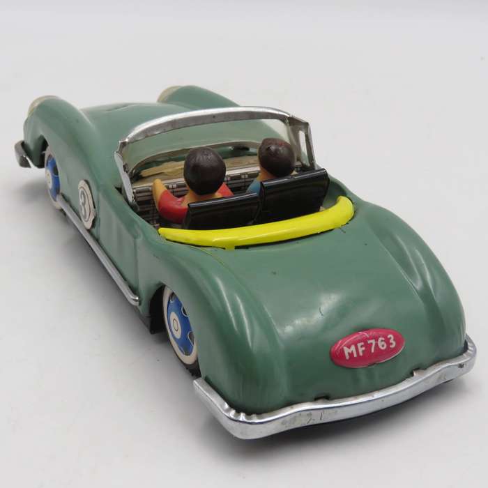 Vintage Chinese MF-763 tinplate friction sports car toy