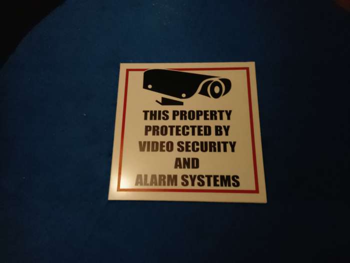 3 x Warning 24hourVideo Surveillance Signs (44cm x 44cm) + 3 X Warning Signs (30 x 30cm) Abs Plastic