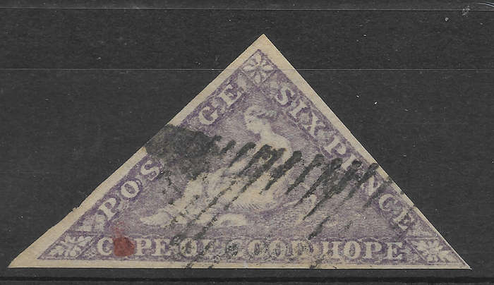 Cape of Good Hope 1864 SACC16/SG20 6d BRIGHT MAUVE VFU 3 Margin - R22,000