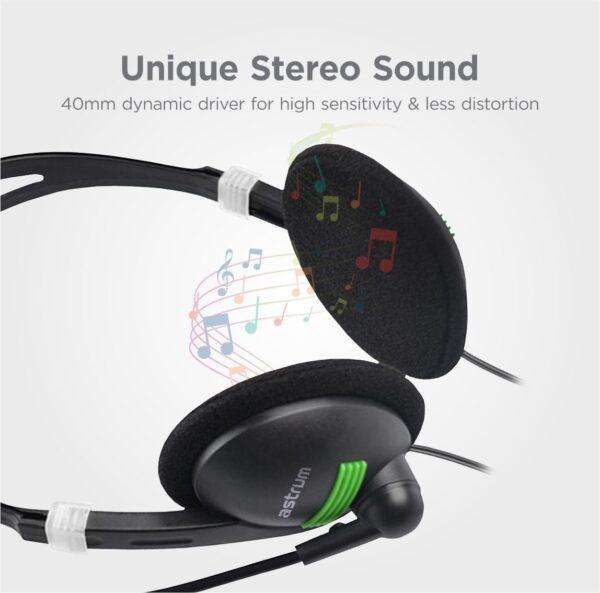 Astrum HS740 On-ear USB PC Wired Headset with Mic