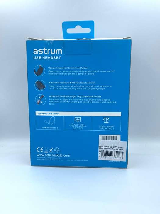 Astrum HS740 On-ear USB PC Wired Headset with Mic