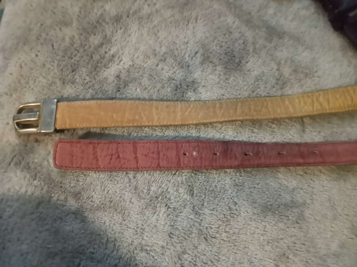 Leather belt double sided tan/light brown