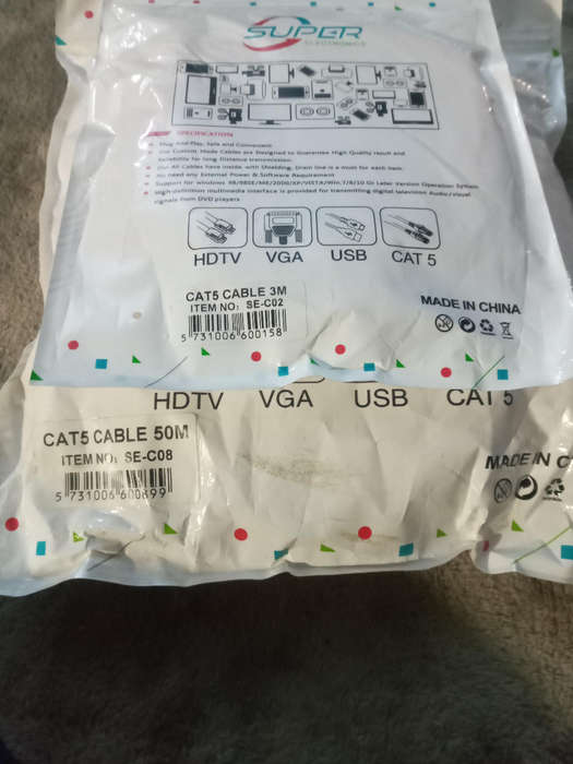 Cat 5 cable 50m +5m all new