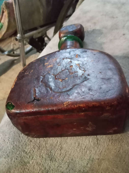 Vintage leather bound bottle
