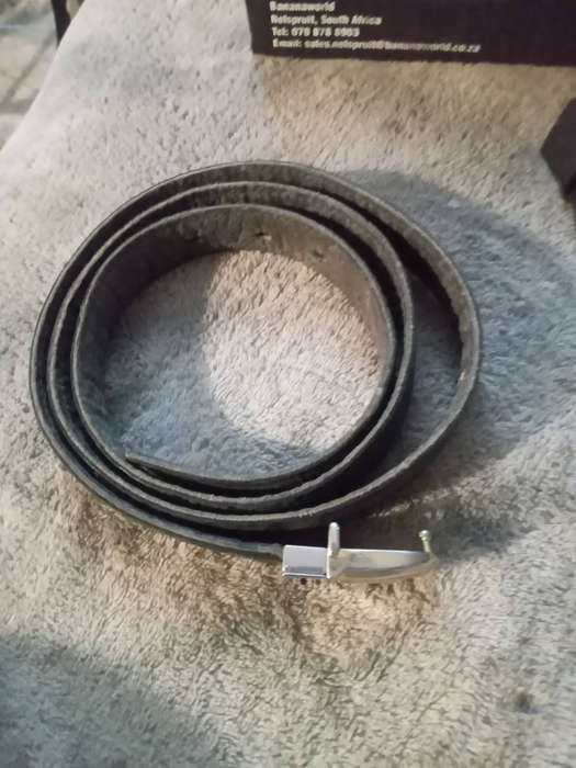 Leather belt double sided black/grey