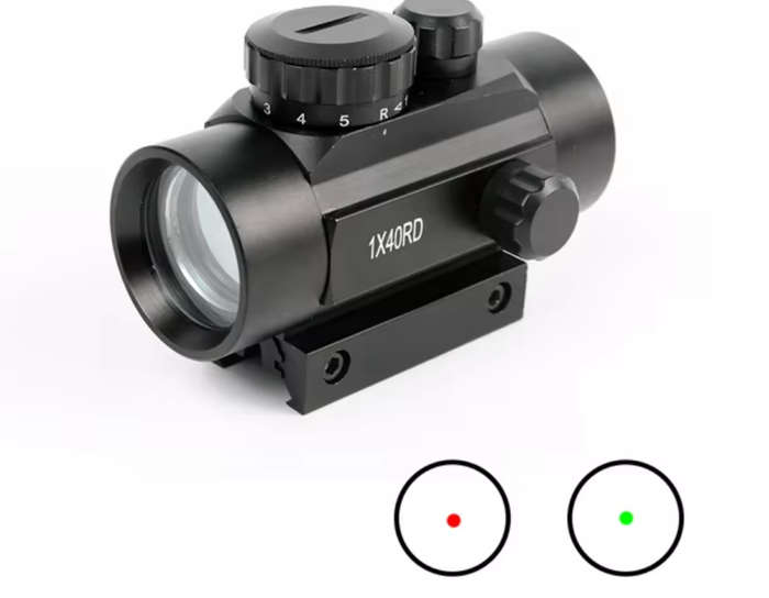 1x40 Red Green Dot Sight Scope for Odor, Holographic Hunting Optics, Red Dot Sight Scope, 11mm & 20m