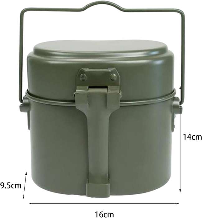 3 pcs Aluminum Portable Outdoor Camping Canteen Lunch Box & Cookware