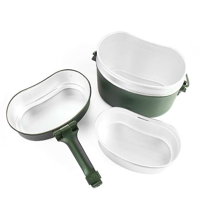 3 pcs Aluminum Portable Outdoor Camping Canteen Lunch Box & Cookware