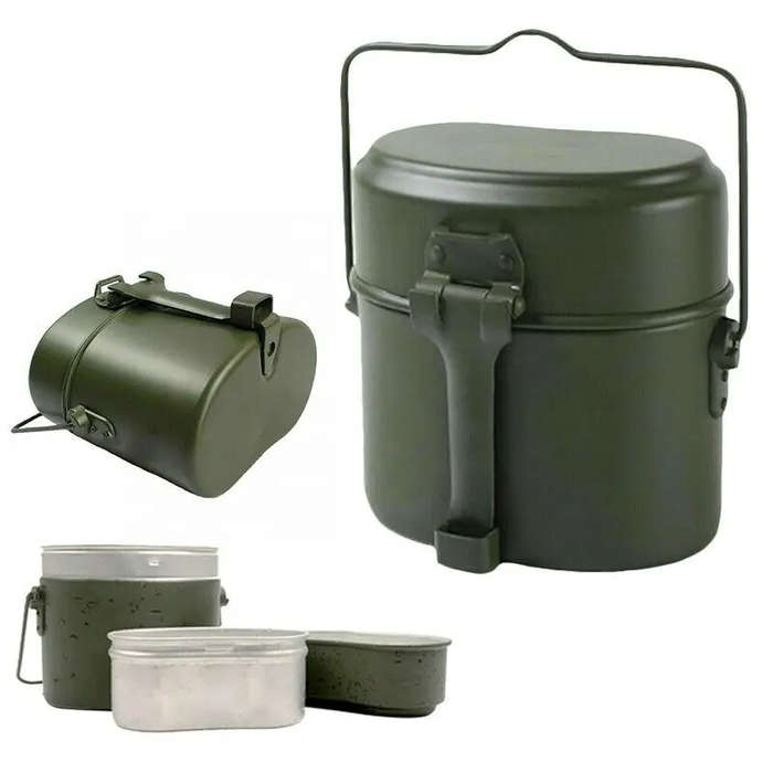 3 pcs Aluminum Portable Outdoor Camping Canteen Lunch Box & Cookware