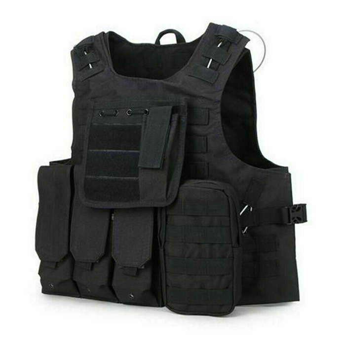 Tactical Vest Adjustable Military Molle Assault Combat Gear Swat Plate Carrier