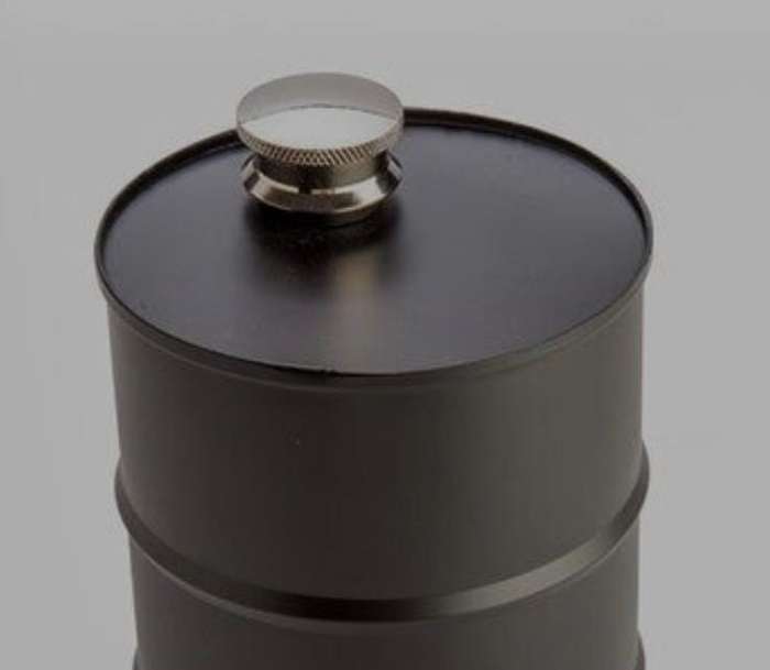 749ml Matte Black Oil Drum Hip Flask