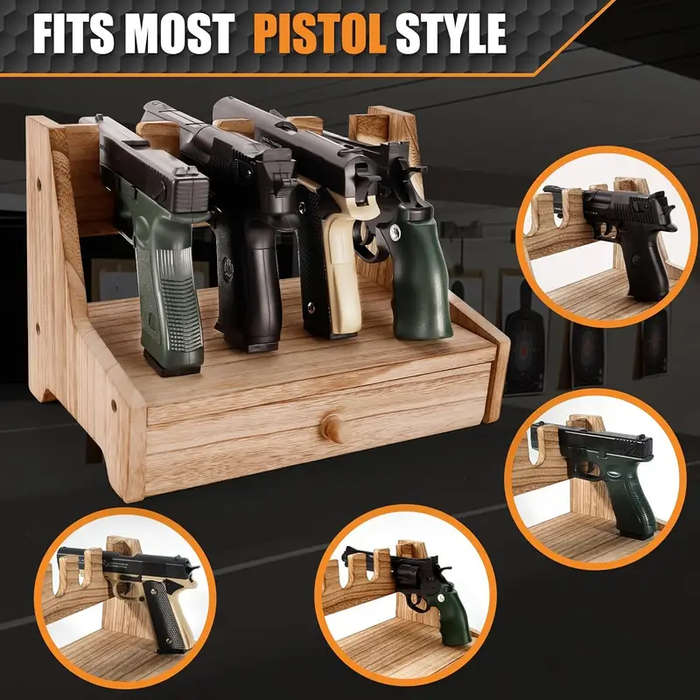4-Slot Wooden Rack, Multi-Compartment Storage Organizer, Indoor Display Stand