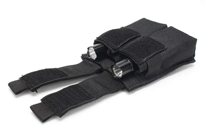 Molle Magazine Pouch 1000D Nylon Double Layer Storage Bag Airsoft Rifle Intercom Storage Bag - Black