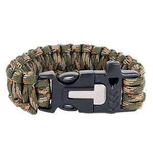 Paracord Survival Tactical 5 in 1 Armband with rope knife - GREEN CAMO