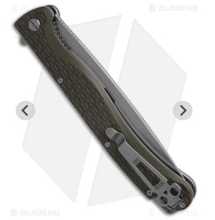 Russian Daggerr Shogun Folding Tactical Knife Satin Plain Blade Olive Green Handle