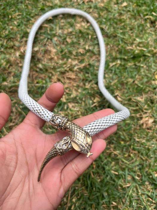 Vintage metal snake belt / necklace
