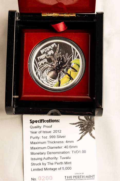 2012 Australian Funnel Web Spider 1 oz Silver Proof Coin