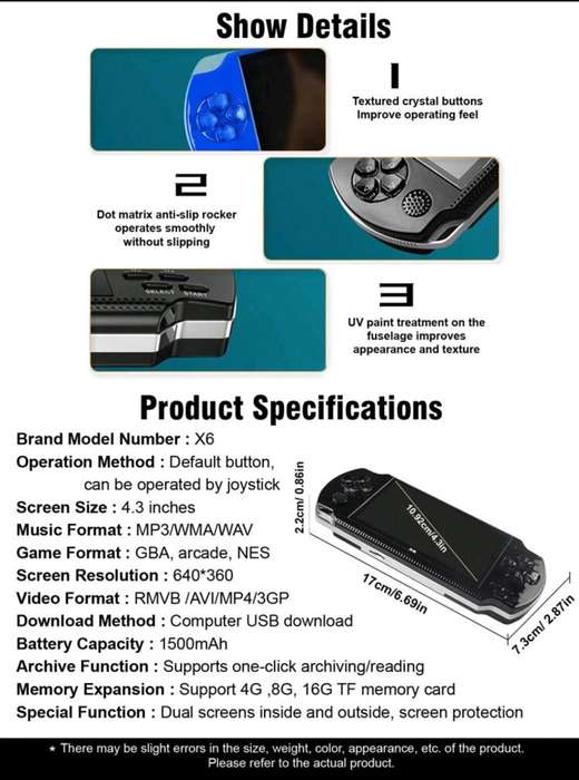 PSP  1pc Handheld Game console