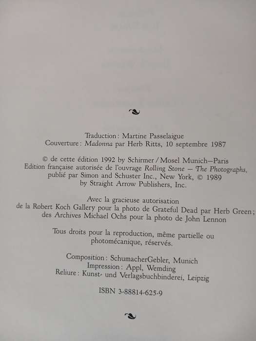 Rollingstone (Les Photographies)1992 Schirmer/Mosel)