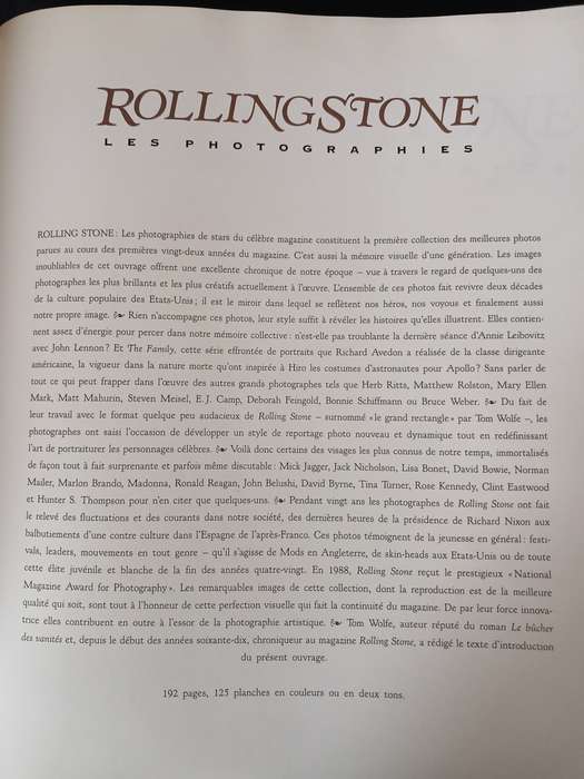 Rollingstone (Les Photographies)1992 Schirmer/Mosel)