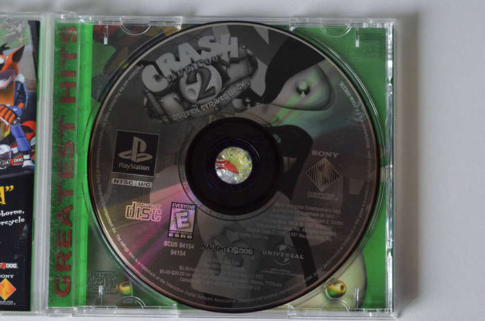 Crash Bandcoot 2 Cortex Strikes Back PS1 Greatest Hits NTSC