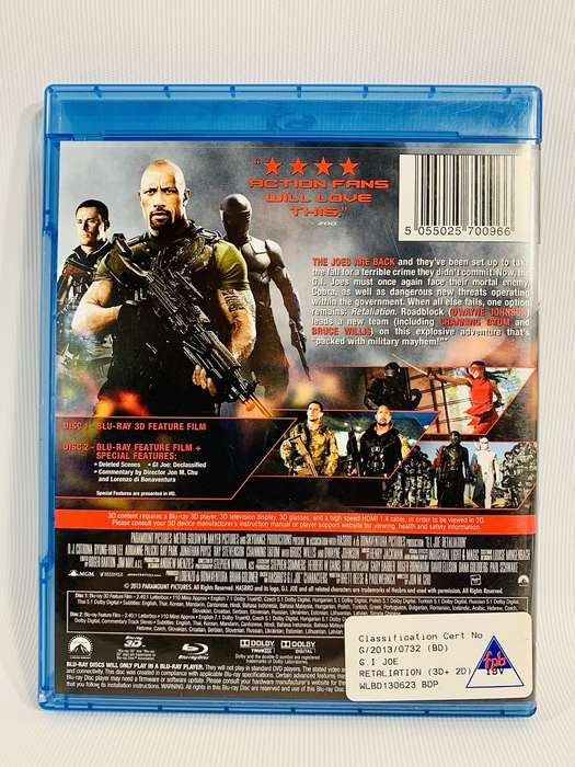 G.I. JOE Retaliation Blu-Ray and Blu-Ray 3D (Mint)