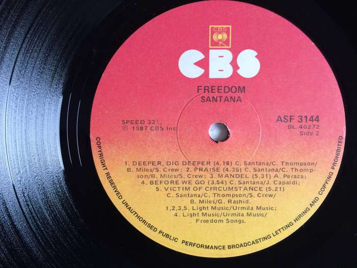 Santana - Freedom [Vinyl LP] (Cover VG+, LP Excellent)