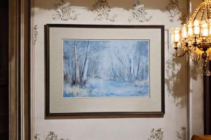 Landscape Print behind glass by Barb P Coner from 1986