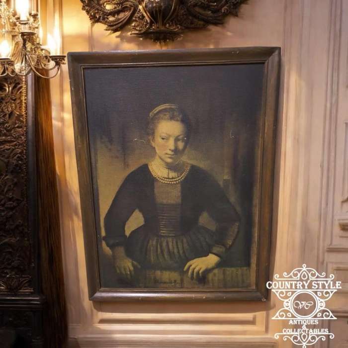 Rembrandt Van Ryn - Young Girl At Opened Half Door print
