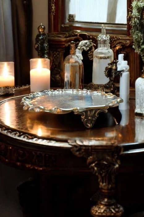 Antique brass gallery tray