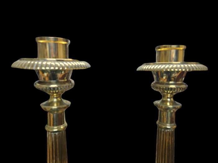 Antique Brass 19th Century Candlesticks