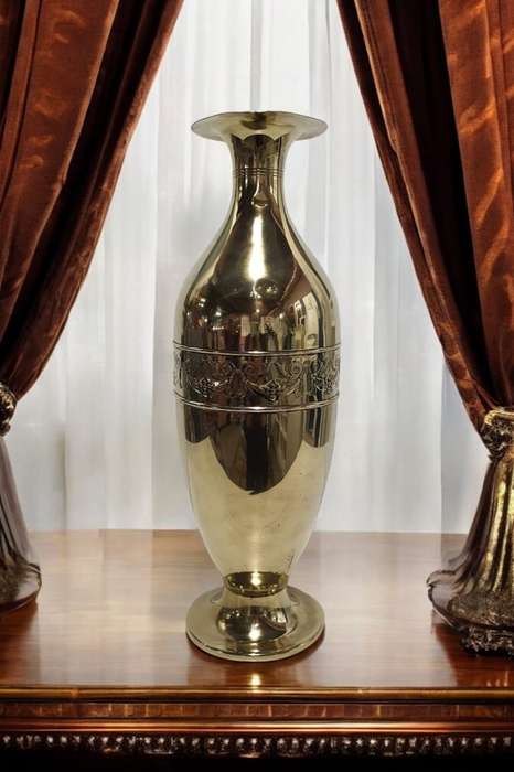 Antique Dutch KDM Daalderop Art Nouveau Brass Vase