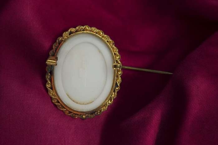 Limoges style Brooch from Czechoslovakia