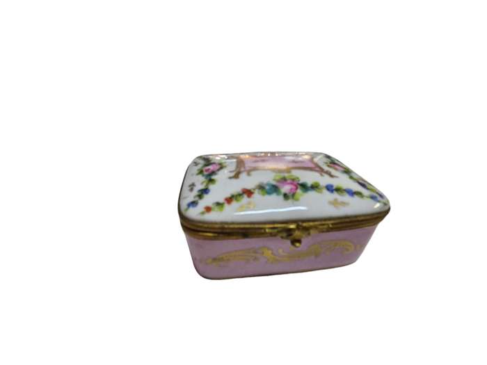 Rare Vintage Pink Limoges Trinket Box