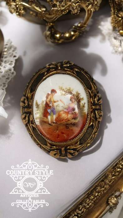 Antique Limoges Design Brooch patent no 121349
