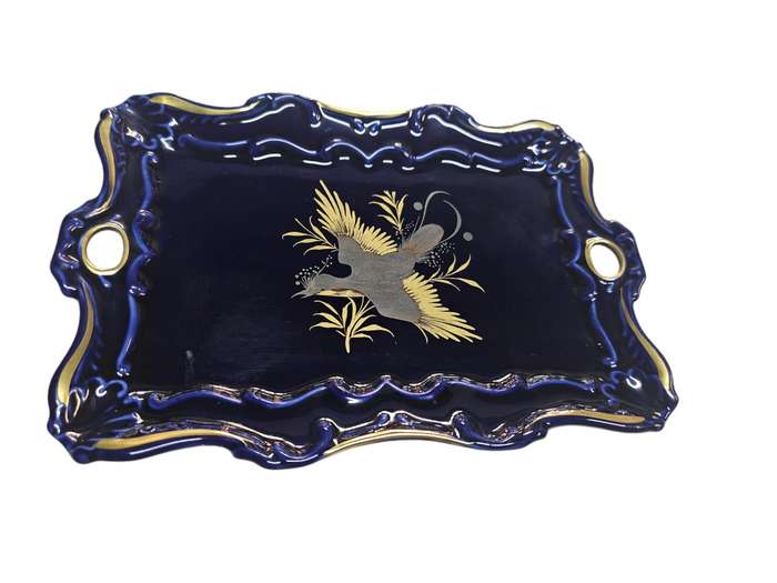 Capeans Porecelana Espana dark blue and gold platter
