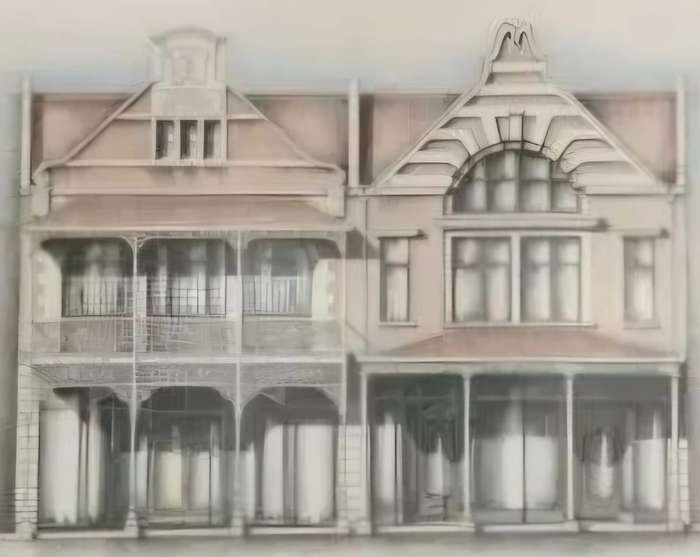 Framed Print of Store Brothers & W.H. Adams Buildings 1911