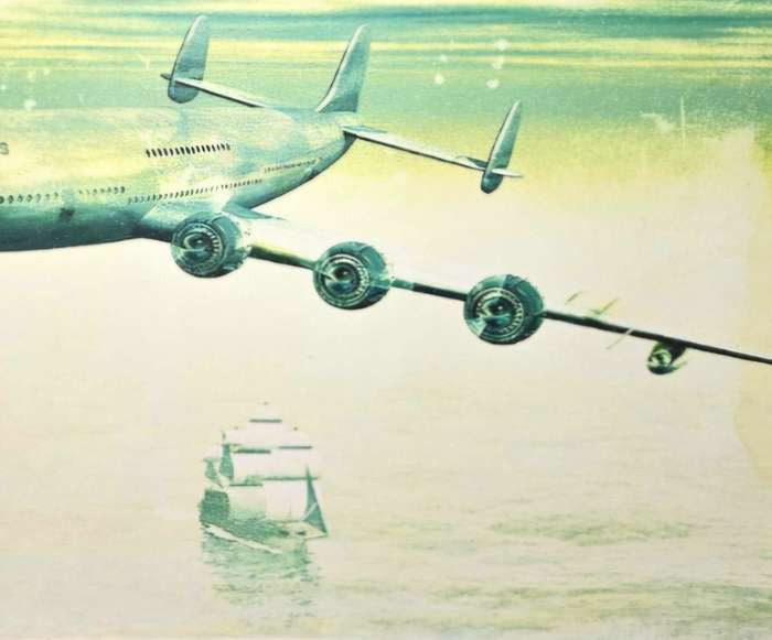 Canvas of a Boeing 747 long range airliner