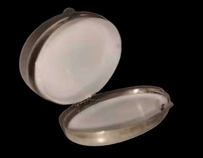 Antique silver plate oval-shaped vesta case