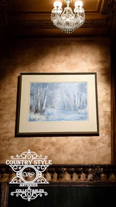 Landscape Print behind glass by Barb P Coner from 1986