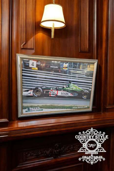 Becks Racing Club Print behind glass