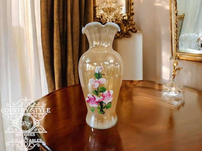 Fluted Lustreware Glass Vase