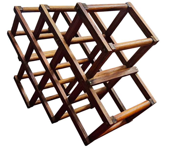 8 Bottle Wooden Honeycomb Wine Rack