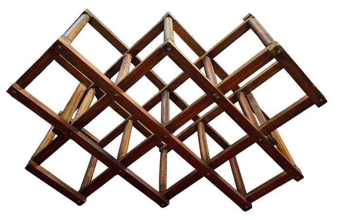 8 Bottle Wooden Honeycomb Wine Rack