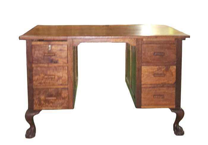 Imbuia 6 Drawer Desk