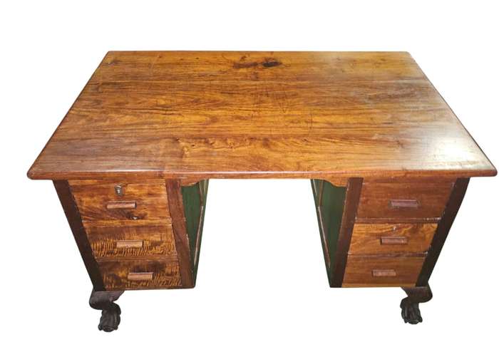 Imbuia 6 Drawer Desk